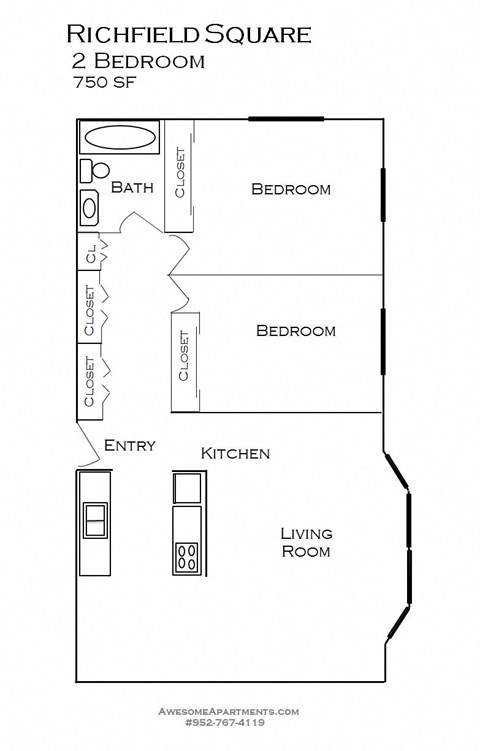a floor plan of a small house with a bedroom and a living room